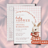 Red Chequered Garden Berry Sweet Bunny Baby Shower