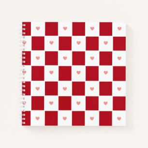 Red Chequered Love Notebook