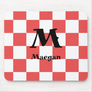 Red Chequered Pattern Background Mousepad