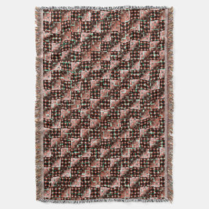 Red chequered squares subjected to weird mosaic throw blanket