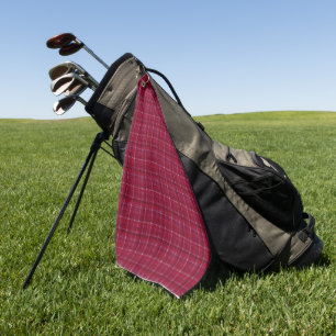 Red Chequered Tartan Golf Towel