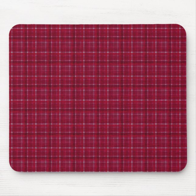 Red Chequered Tartan Mouse Pad (Front)