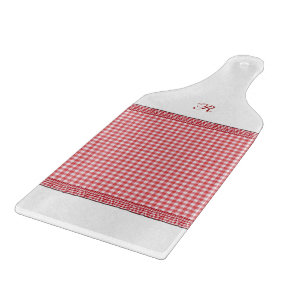 Red Chequered with Initial Cutting Board