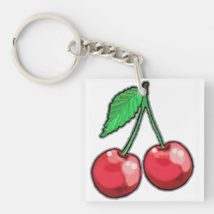 Red Cherries Acrylic Keychain