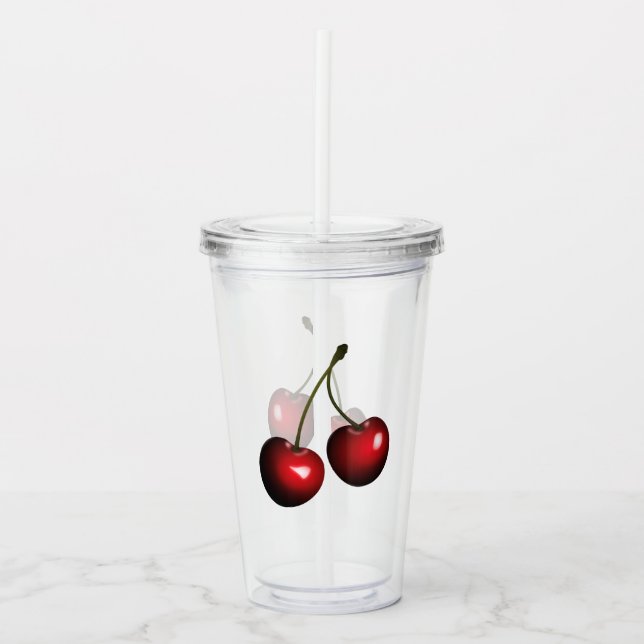 Red Cherries Acrylic Tumbler Sweet Cherry (Front)
