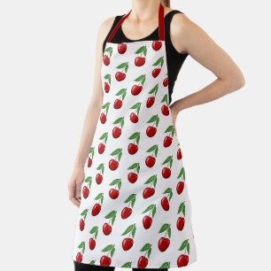 Red Cherries All Over Graphic Pattern Apron
