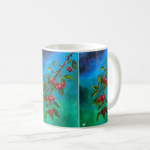 Red Cherries at Summer Dawn Painting by Alfred Fox Coffee Mug