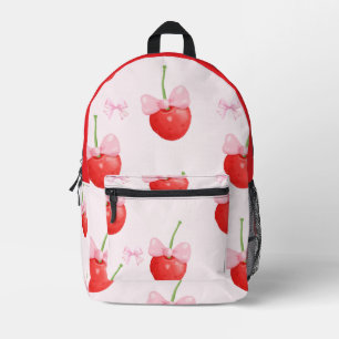 RED CHERRIES BACK TO SCHOOL PRINTED BACKPACK