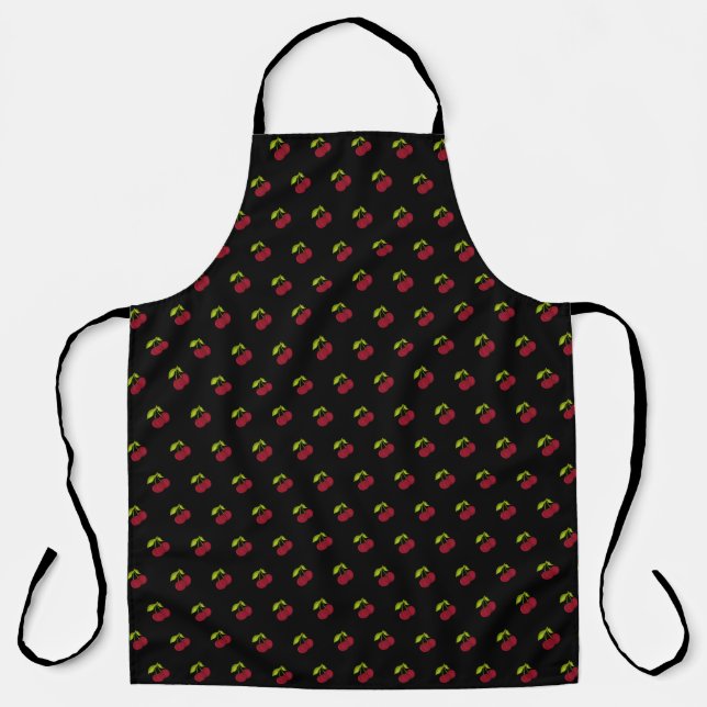 Red Cherries / Cherry Chef’s Kitchen Long Apron (Front)