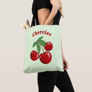 Red Cherries Design Personalised Tote Bag