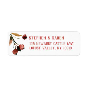 Red Cherries Elegant Return Address Label