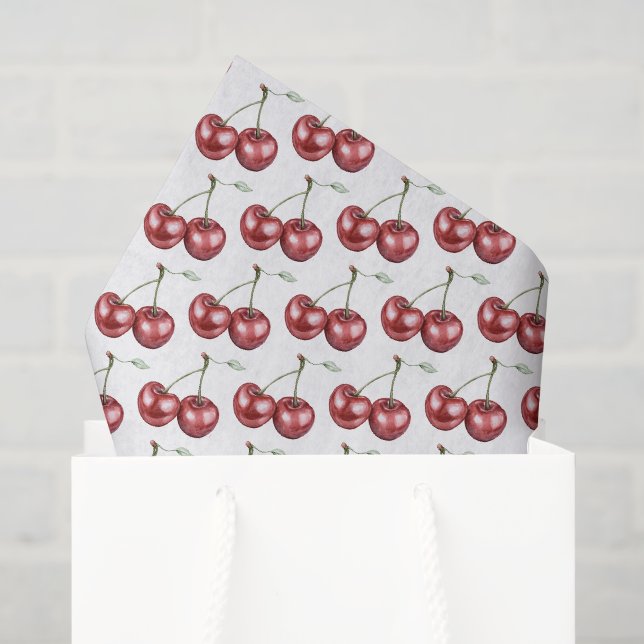 Red Cherries Fruit Birthday Tissue Paper (Gift Bag)