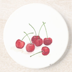 Red cherries fruit coaster