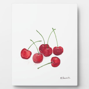Red cherries fruit plaque