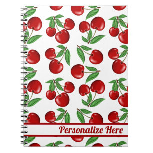 Red Cherries Graphic Personalised Notebook