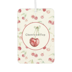 Red Cherries Green Leaves Car Air Freshener