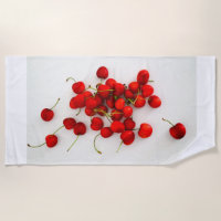 Red Cherries in Natural Light Lay on White