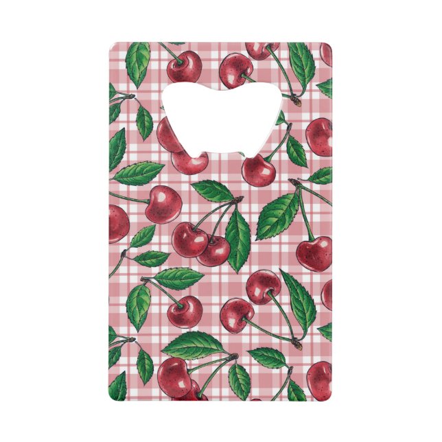 Red cherries on pink gingham (Front)