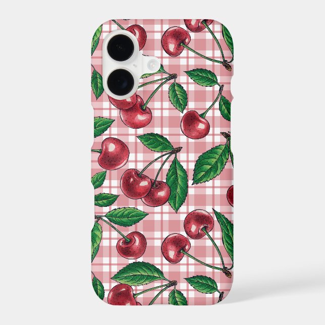 Red cherries on pink gingham (Back)