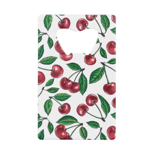 Red cherries on white (Front)