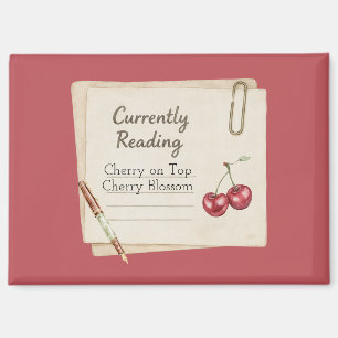 Red Cherries Pen Books List Magnet