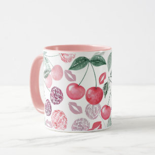 Red cherry berry fruit stylish mug