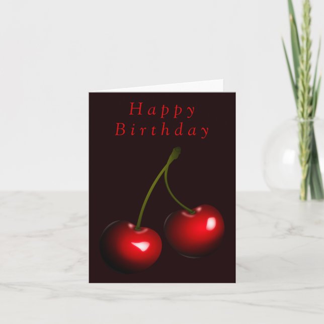 Red Cherry Birthday Card (Front)