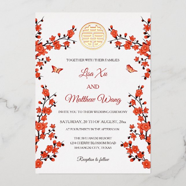 Red Cherry Blossom | Chinese Wedding (Front)