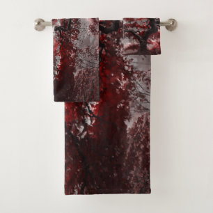 Red Cherry Blossom Tree  Bath Towel Set