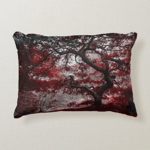 Red Cherry Blossom Tree  Decorative Cushion