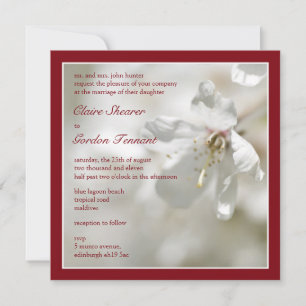 Red Cherry Blossom Wedding Invitiation Invitation