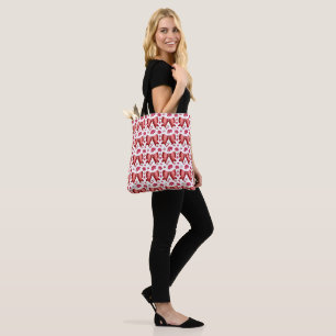 Red Cherry Bow Seamless Pattern Cute Coquette Gift Tote Bag