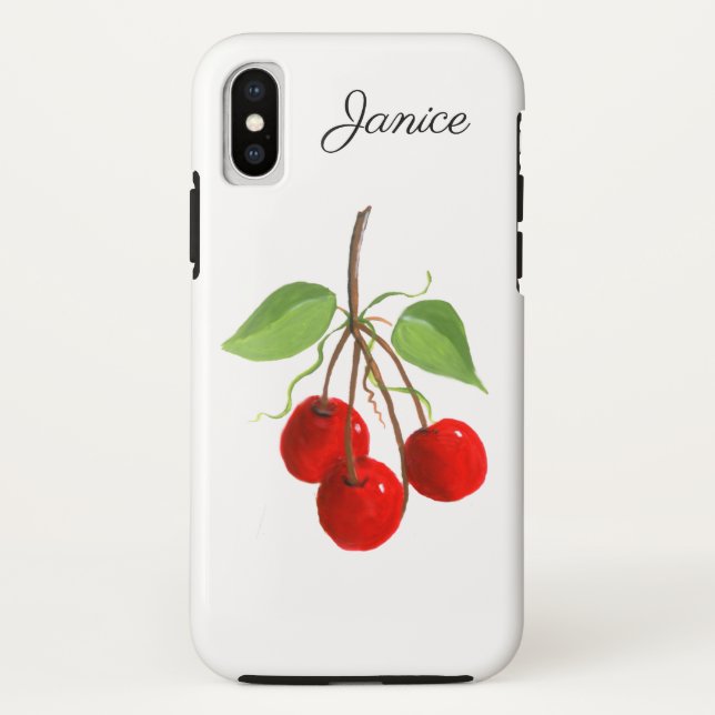 Red Cherry Bunch  iPhone X Case (Back)