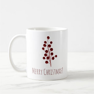 Red cherry christmas coffee mug