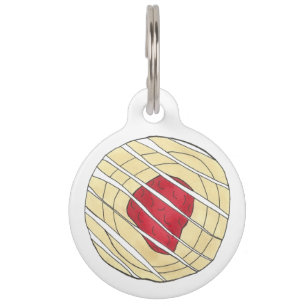 Red Cherry Danish Breakfast Pastry Junk Food Pet Tag