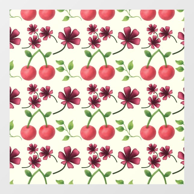 Red Cherry Floral Pattern  (Sheet)