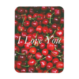 Red Cherry - I Love You (customisable text) Magnet