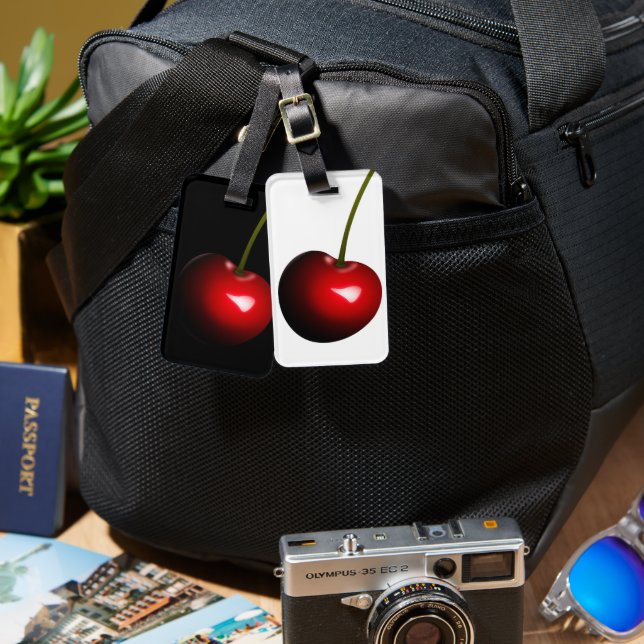 Red Cherry Luggage Tag Personalised (Front & Back)