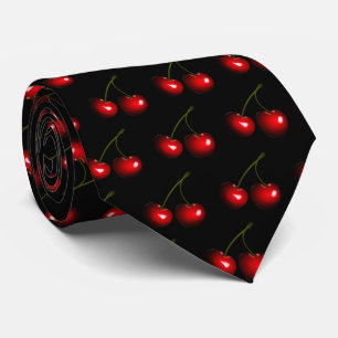 Red Cherry Neck Tie Black - Your Colours