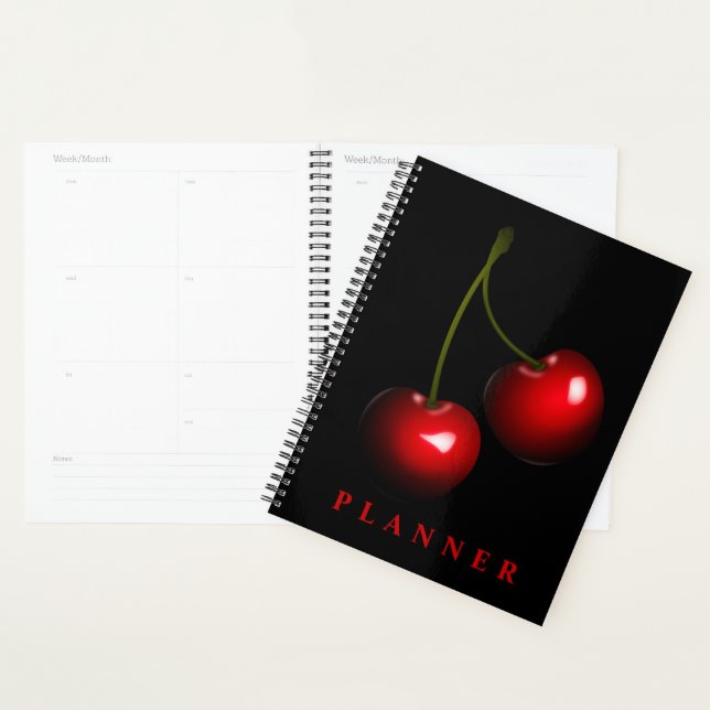Red Cherry on Black Planner Custom Colour (Display)