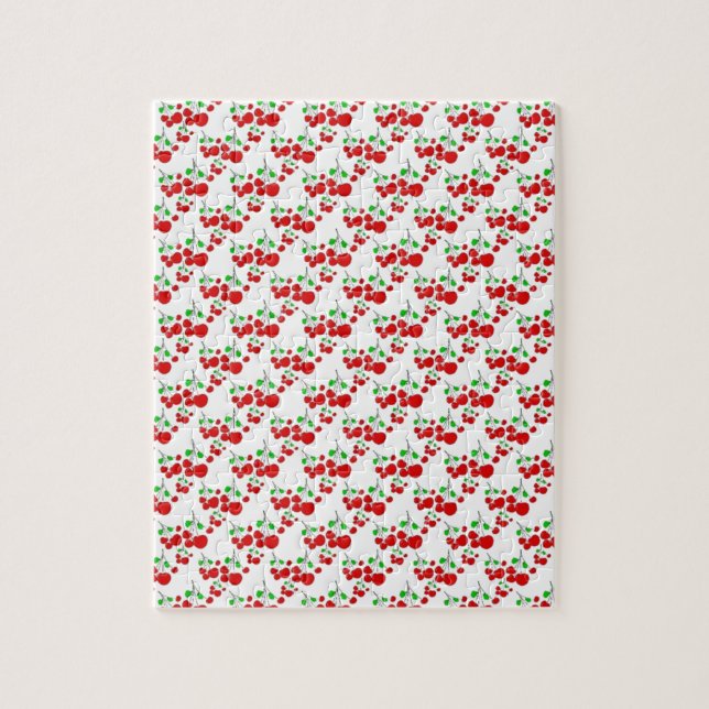 Red cherry pattern accessories - cherries by LeahG Jigsaw Puzzle (Vertical)