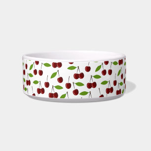 Red Cherry, Pattern Of Cherries, Leaves, Fruit Bowl