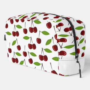Red Cherry, Pattern Of Cherries, Leaves, Fruit Dopp Kit
