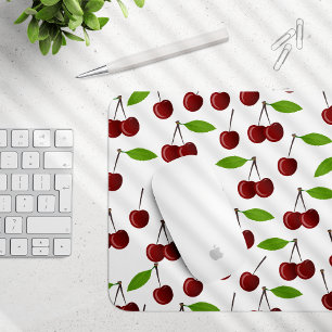 Red Cherry, Pattern Of Cherries, Leaves, Fruit Mouse Pad