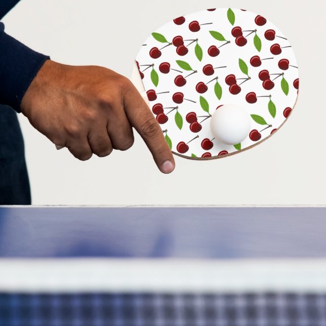 Red Cherry, Pattern Of Cherries, Leaves, Fruit Ping Pong Paddle (Insitu)