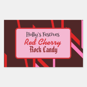 Red cherry rock candy label