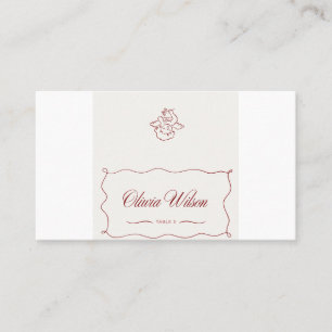 Red Cherub Wedding Place Card – Elegant Escort Sea