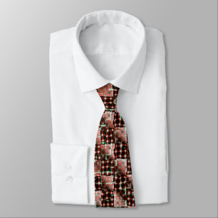 Red chess squares subjected to destructive mosaic tie