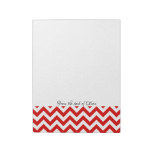 Red Chevron Personalised Notepad
