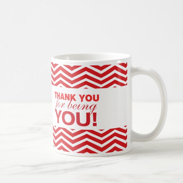 Red Chevron Thank You mug (Right)